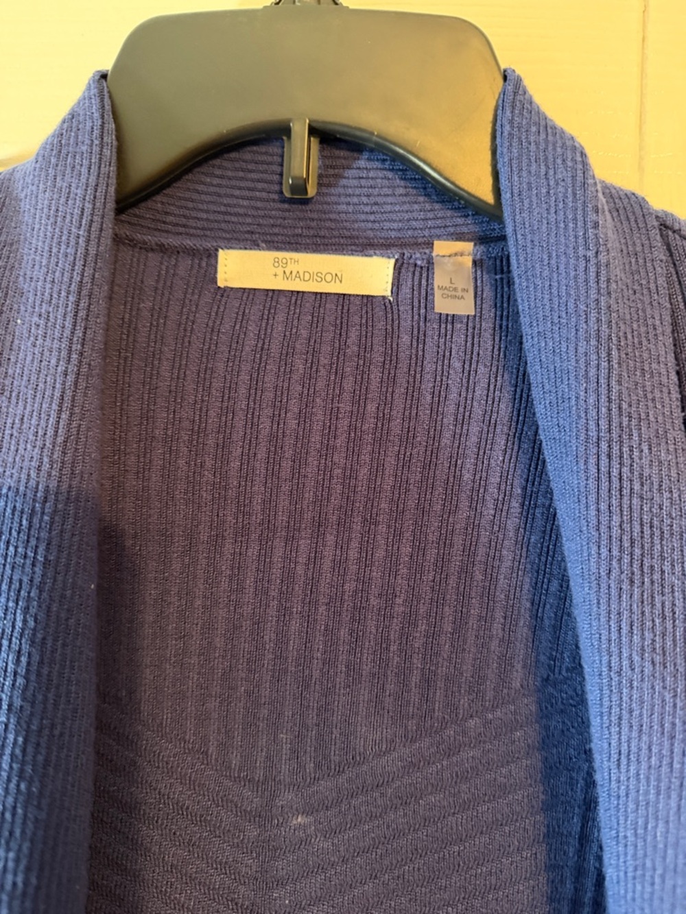 Madison Royal Blue Open-Front Ribbed Cardigan - Picture 2 of 5